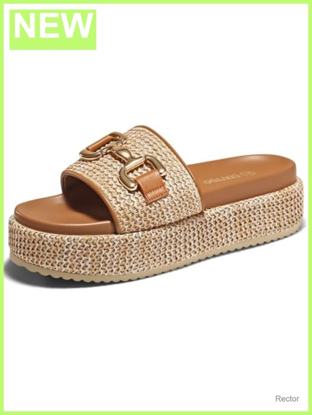 Raffia Platform Sandals Espadrilles Metal Chain Slip On Open Toe Beach Slide